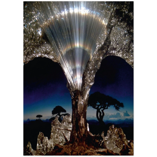 Close-up of the print's textured paper surface highlighting the delicate brushstroke details and subtle ink variations.