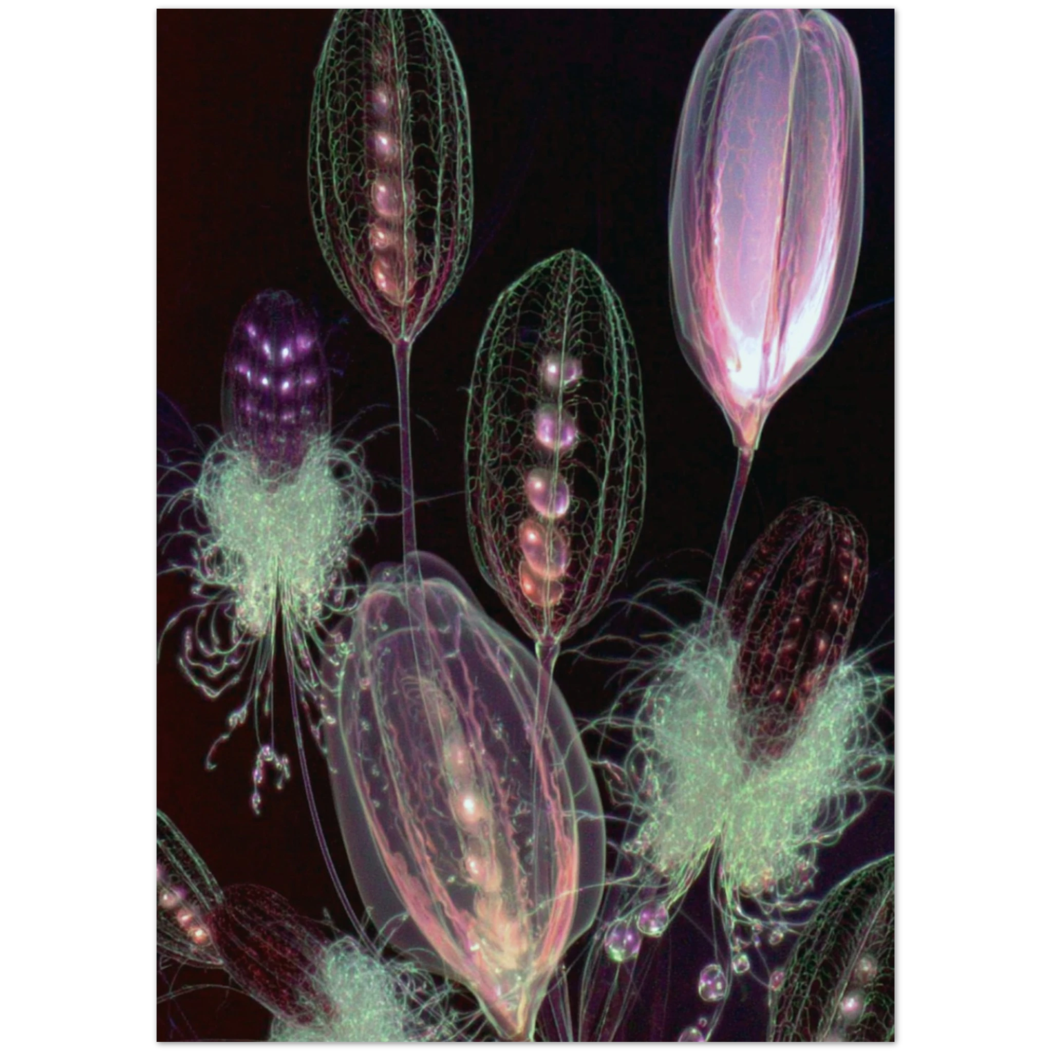 Close-up of the textured paper surface highlighting subtle tonal variations and brushstroke detail in the Waiting 02×10