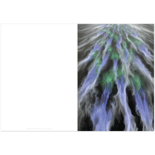 Close-up of the print's textured surface revealing fine brushstrokes and vibrant color gradation in the medium.