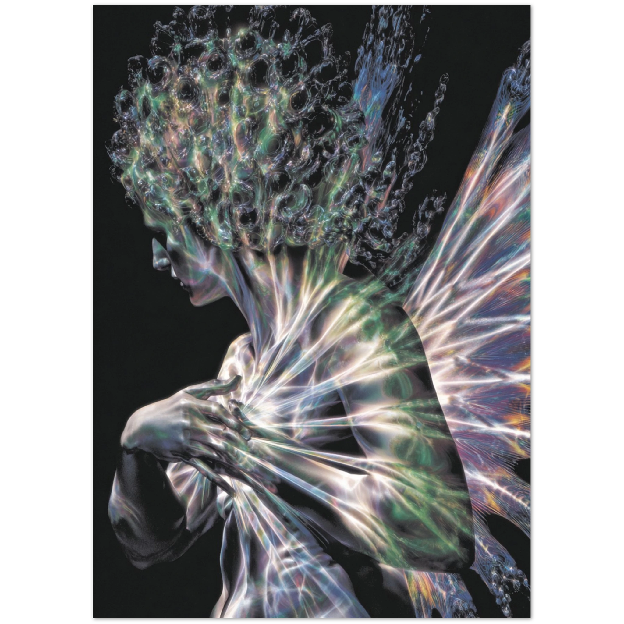 Close-up of the textured print surface highlighting the artist’s brushstroke details and rich color layering in the Devotion