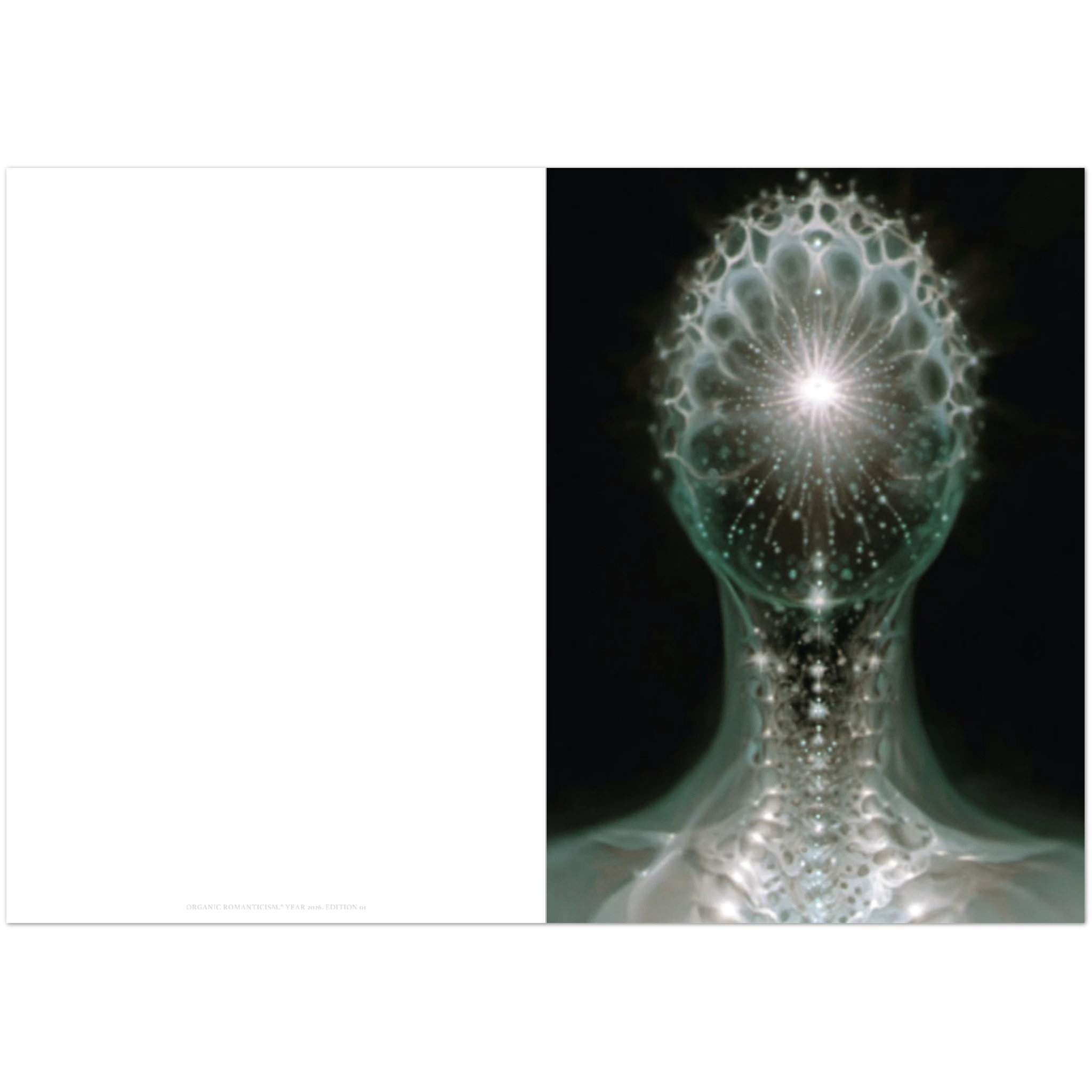 Close-up of the textured print surface highlighting the vibrant color palette and fine brushstroke details in the Devotion